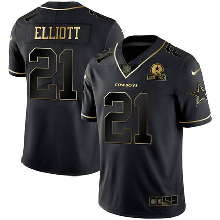 Men’s Dallas Cowboys Black Gold Jersey Collection – All Stitched