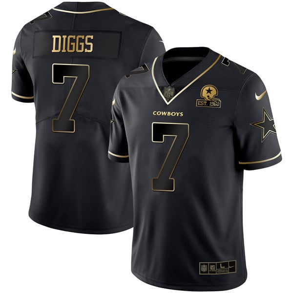 Men’s Dallas Cowboys Black Gold Jersey Collection – All Stitched