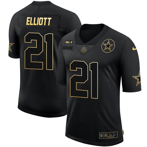 Men’s Dallas Cowboys Black Gold Jersey Collection – All Stitched