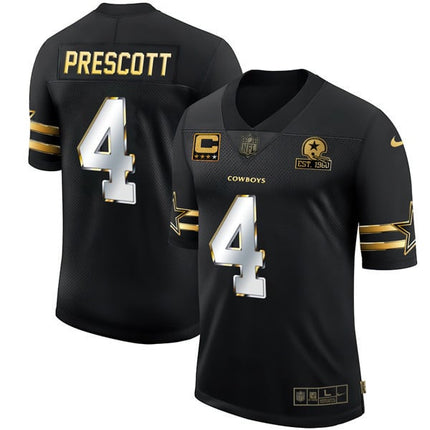 Men’s Dallas Cowboys Black Gold Jersey Collection – All Stitched