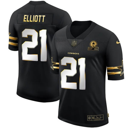 Men’s Dallas Cowboys Black Gold Jersey Collection – All Stitched