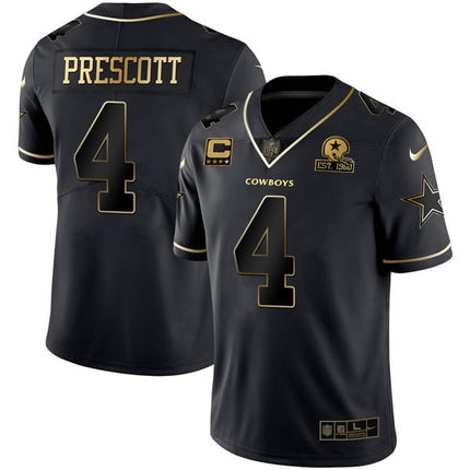 Men’s Dallas Cowboys Black Gold Jersey Collection – All Stitched