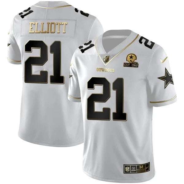 Dallas Cowboys White Gold Jersey EST 1960 Patch - All Stitched