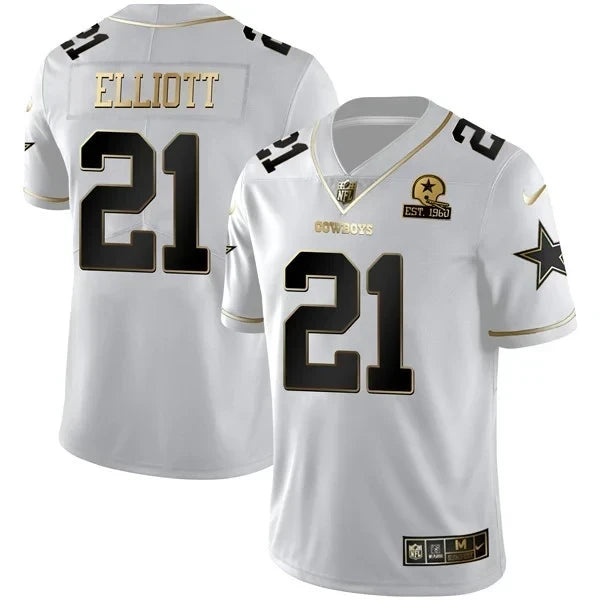 Women's Dallas Cowboys White Gold Jersey EST 1960 Patch - All Stitched