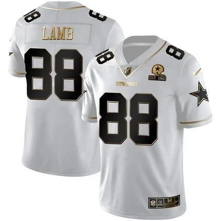 Women's Dallas Cowboys White Gold Jersey EST 1960 Patch - All Stitched