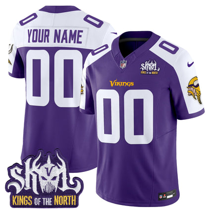 Minnesota Vikings King Of The North Patch Vapor Limited Custom Jersey - All Stitched