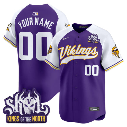 Minnesota Vikings King Of The North Patch Throwback Vapor Premier Limited Custom Jersey - All Stitched