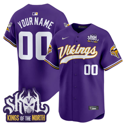 Minnesota Vikings King Of The North Patch Throwback Vapor Premier Limited Custom Jersey - All Stitched