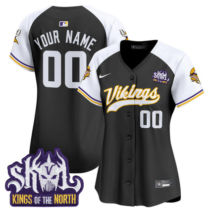 Minnesota Vikings King Of The North Patch Throwback Vapor Premier Limited Custom Jersey - All Stitched