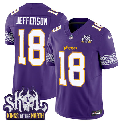 Men's Minnesota Vikings King Of The North Patch Throwback Vapor Limited Jersey V2 - All Stitched
