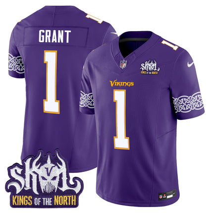 Men's Minnesota Vikings King Of The North Patch Throwback Vapor Limited Jersey V2 - All Stitched