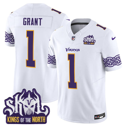 Men's Minnesota Vikings King Of The North Patch Throwback Vapor Limited Jersey V2 - All Stitched