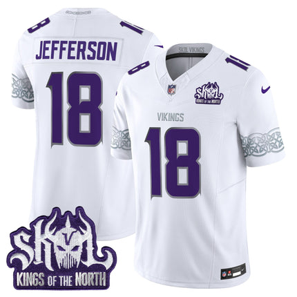 Men's Minnesota Vikings King Of The North Patch Throwback Vapor Limited Jersey V2 - All Stitched