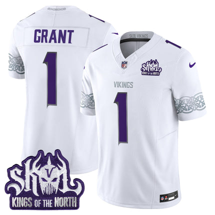 Men's Minnesota Vikings King Of The North Patch Throwback Vapor Limited Jersey V2 - All Stitched