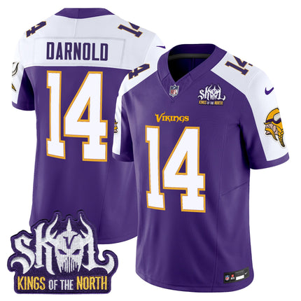 Men's Minnesota Vikings King Of The North Patch Throwback Vapor Limited Jersey V2 - All Stitched