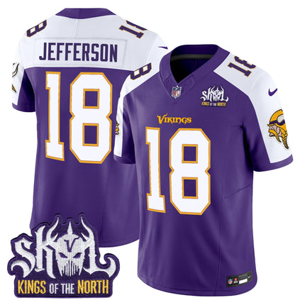 Men's Minnesota Vikings King Of The North Patch Throwback Vapor Limited Jersey V2 - All Stitched