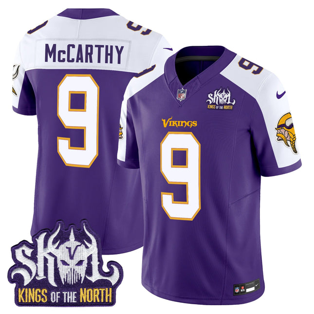 Men's Minnesota Vikings King Of The North Patch Throwback Vapor Limited Jersey V2 - All Stitched