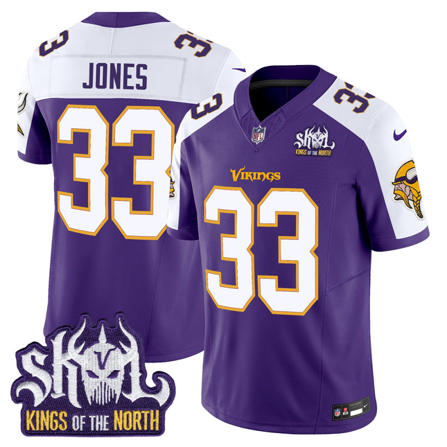 Men's Minnesota Vikings King Of The North Patch Throwback Vapor Limited Jersey V2 - All Stitched