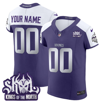 Minnesota Vikings 2024 Winter Warrior Skol Patch Vapor Elite Custom Jersey - All Stitched