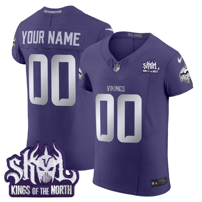 Minnesota Vikings 2024 Winter Warrior Skol Patch Vapor Elite Custom Jersey - All Stitched