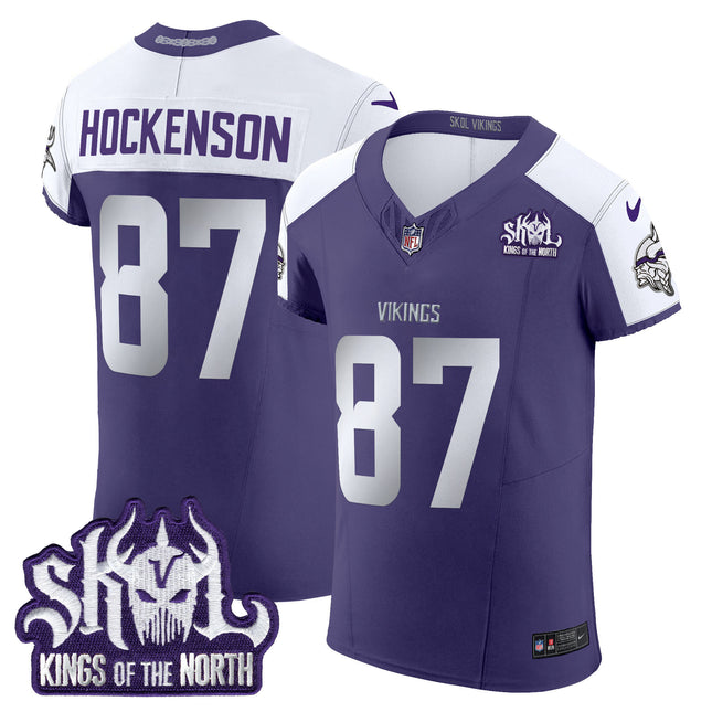 Men's Minnesota Vikings 2024 Winter Warrior Skol Patch Vapor Elite Jersey - All Stitched