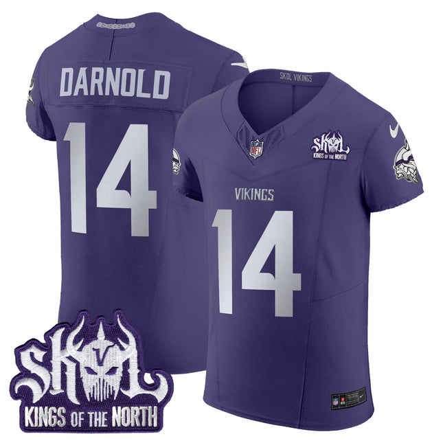 Men's Minnesota Vikings 2024 Winter Warrior Skol Patch Vapor Elite Jersey - All Stitched