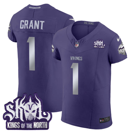 Men's Minnesota Vikings 2024 Winter Warrior Skol Patch Vapor Elite Jersey - All Stitched