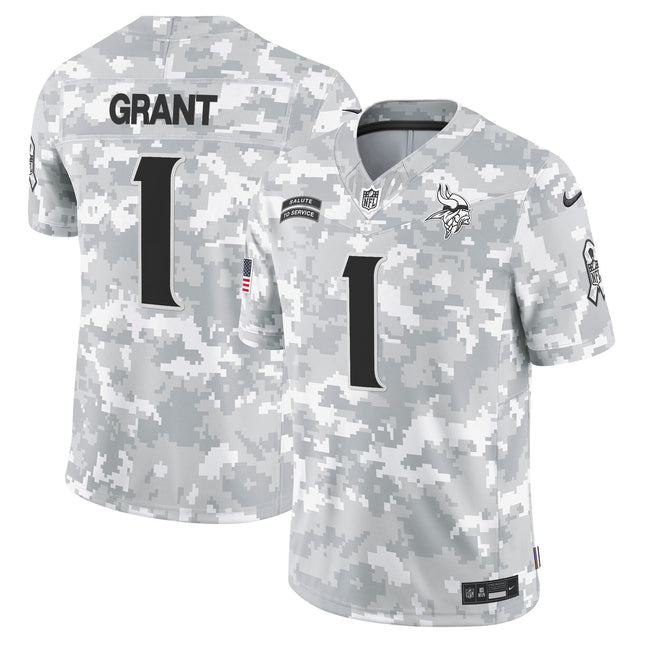 Minnesota Vikings 2024 Salute to Service Vapor Limited Jersey - Arctic Camo - All Stitched