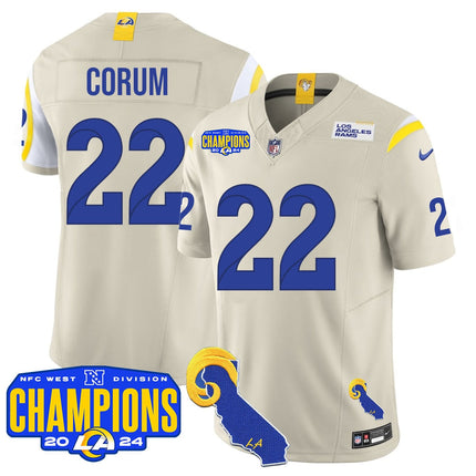 Men's Los Angeles Rams 2024 NFC West Division Champions Jersey - All Stitched