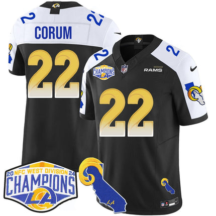 Men's Los Angeles Rams 2024 NFC West Division Champions Jersey N1 - All Stitched