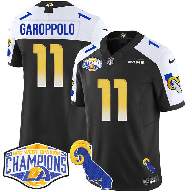 Men's Los Angeles Rams 2024 NFC West Division Champions Jersey N1 - All Stitched