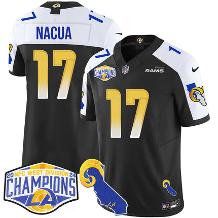 Men's Los Angeles Rams 2024 NFC West Division Champions Jersey N1 - All Stitched