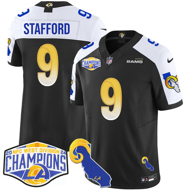Men's Los Angeles Rams 2024 NFC West Division Champions Jersey N1 - All Stitched