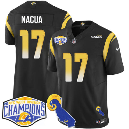 Men's Los Angeles Rams 2024 NFC West Division Champions Jersey N1 - All Stitched