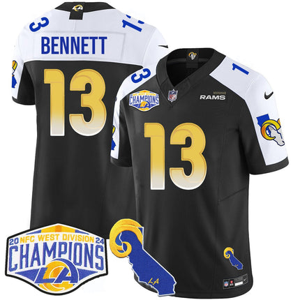 Men's Los Angeles Rams 2024 NFC West Division Champions Jersey N1 - All Stitched