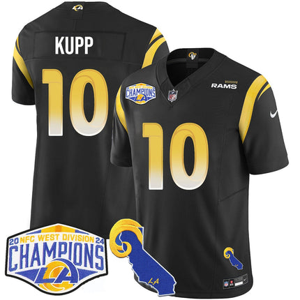Men's Los Angeles Rams 2024 NFC West Division Champions Jersey N1 - All Stitched