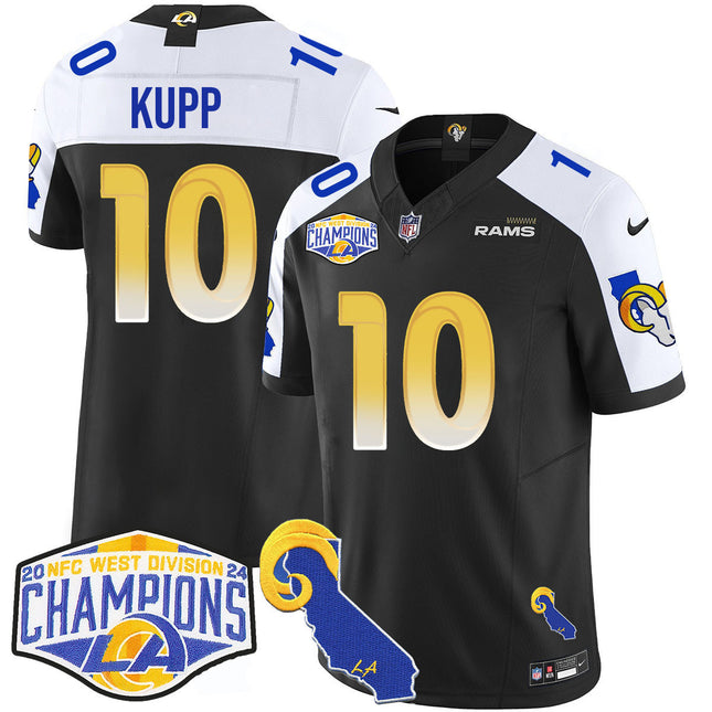 Men's Los Angeles Rams 2024 NFC West Division Champions Jersey N1 - All Stitched