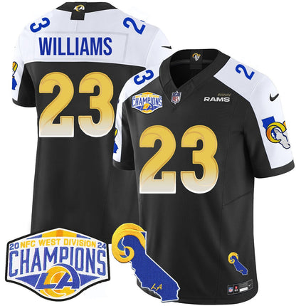 Men's Los Angeles Rams 2024 NFC West Division Champions Jersey N1 - All Stitched