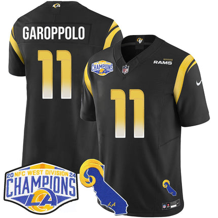 Men's Los Angeles Rams 2024 NFC West Division Champions Jersey N1 - All Stitched