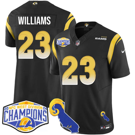 Men's Los Angeles Rams 2024 NFC West Division Champions Jersey N1 - All Stitched