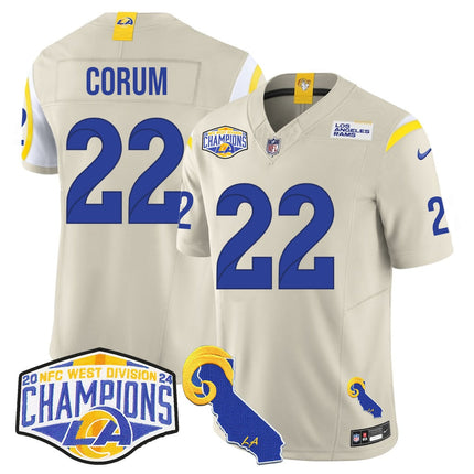 Men's Los Angeles Rams 2024 NFC West Division Champions Jersey N1 - All Stitched
