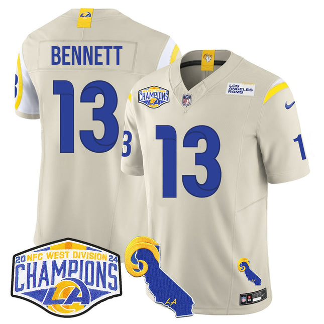 Men's Los Angeles Rams 2024 NFC West Division Champions Jersey N1 - All Stitched