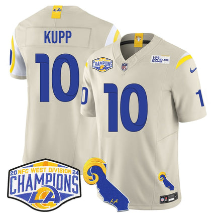 Men's Los Angeles Rams 2024 NFC West Division Champions Jersey N1 - All Stitched