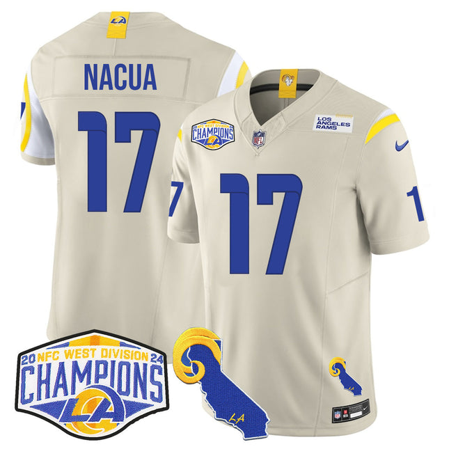 Men's Los Angeles Rams 2024 NFC West Division Champions Jersey N1 - All Stitched