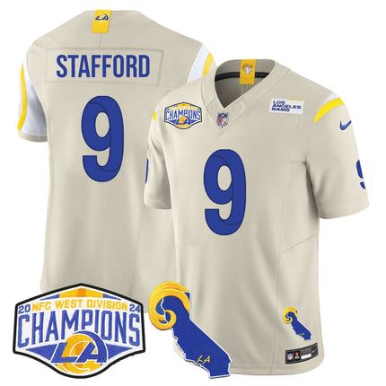 Men's Los Angeles Rams 2024 NFC West Division Champions Jersey N1 - All Stitched