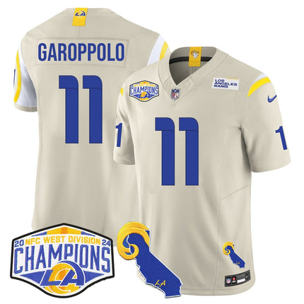 Men's Los Angeles Rams 2024 NFC West Division Champions Jersey N1 - All Stitched