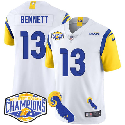 Men's Los Angeles Rams 2024 NFC West Division Champions Jersey N1 - All Stitched