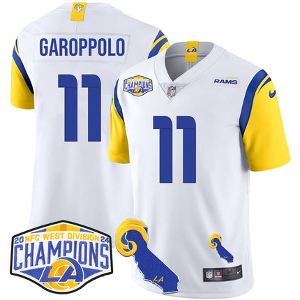 Men's Los Angeles Rams 2024 NFC West Division Champions Jersey N1 - All Stitched
