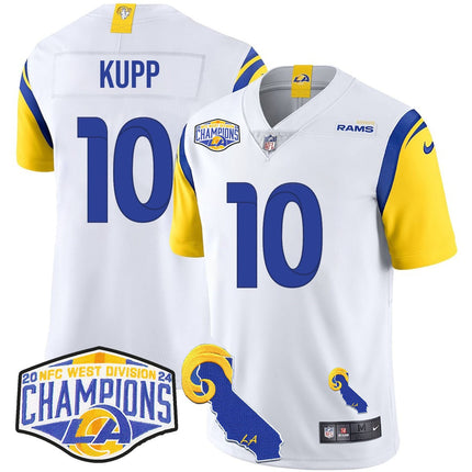 Men's Los Angeles Rams 2024 NFC West Division Champions Jersey N1 - All Stitched