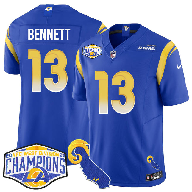 Men's Los Angeles Rams 2024 NFC West Division Champions Jersey N1 - All Stitched